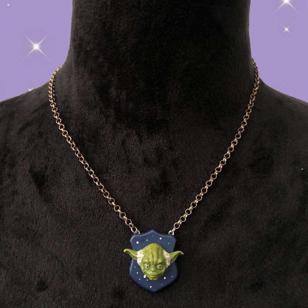 Luxcups Handmade Star Wars Yoda Bust Pendant Necklace